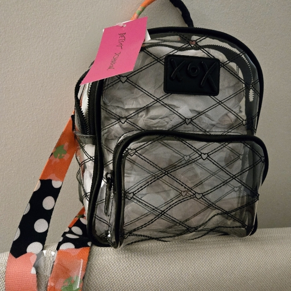 Betsey Johnson Transparent Black Women's Backpack